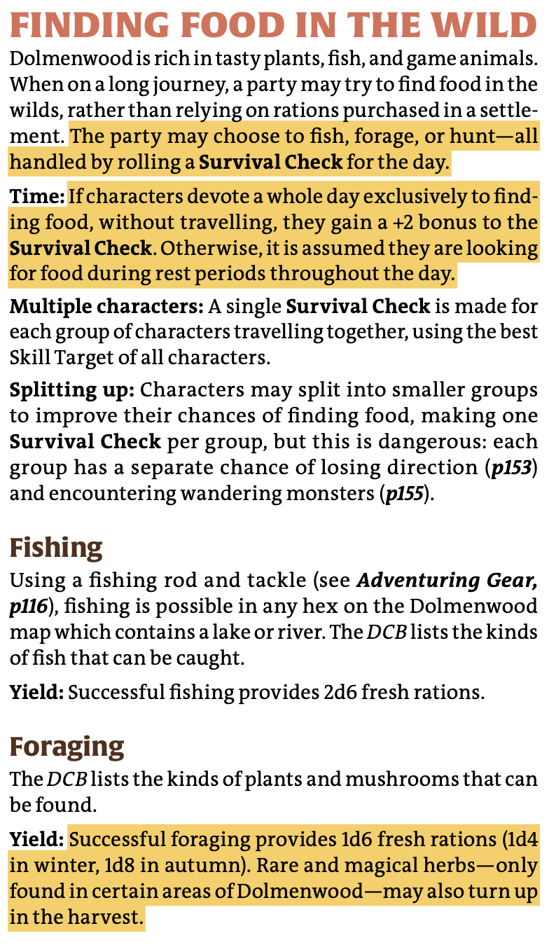 Dolmenwood Foraging Procedure